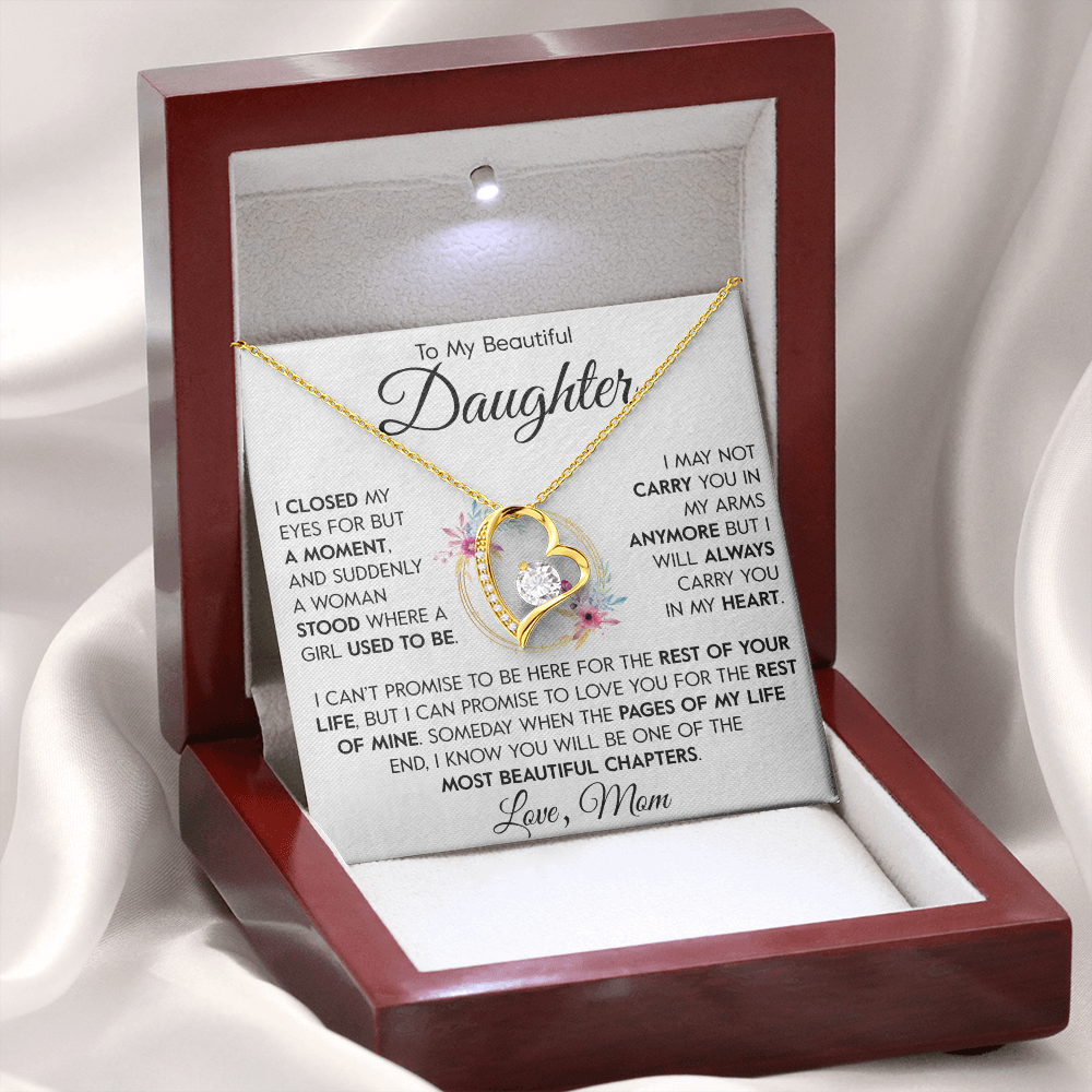 To My Beautiful Daughter from Mom "In My Heart" Necklace