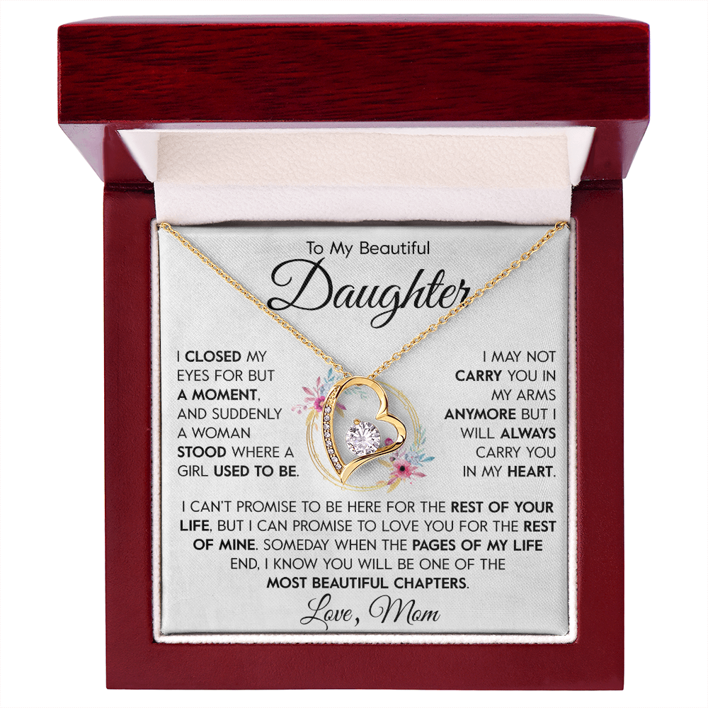 To My Beautiful Daughter from Mom "In My Heart" Necklace