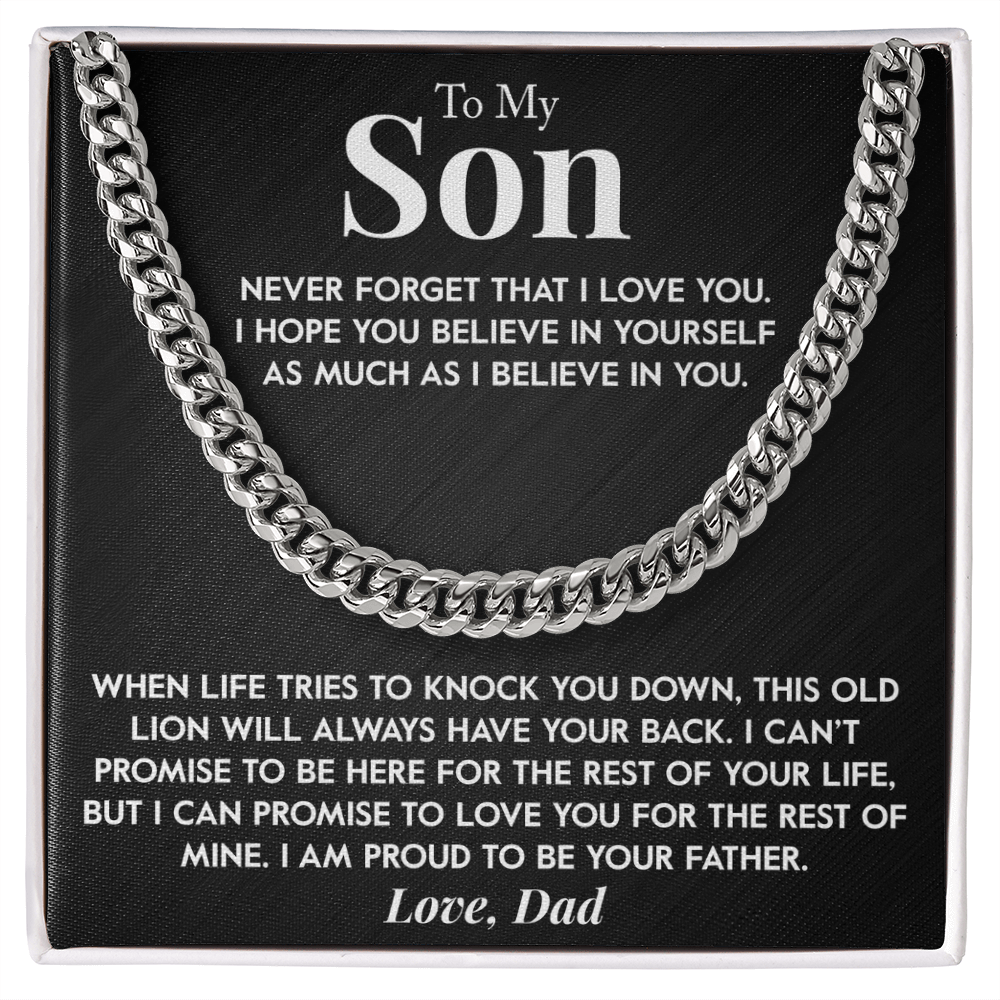 To My Son from Dad "This Old Lion" Chain Necklace