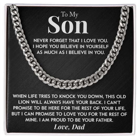To My Son from Dad "This Old Lion" Chain Necklace