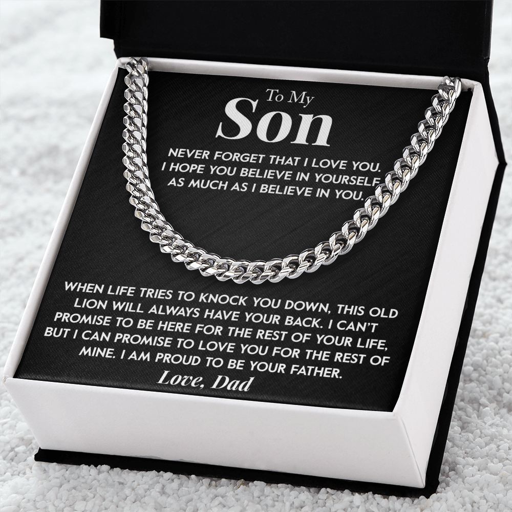To My Son from Dad "This Old Lion" Chain Necklace