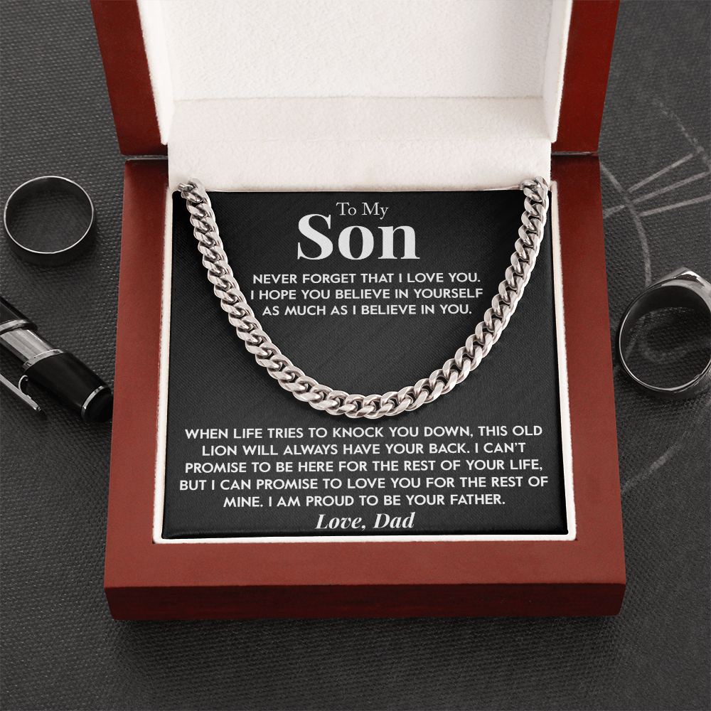 To My Son from Dad "This Old Lion" Chain Necklace
