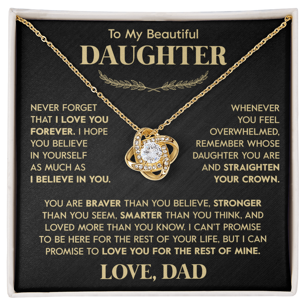 Beautiful Gift for Daughter From Dad "Never Forget That I Love You" Necklace