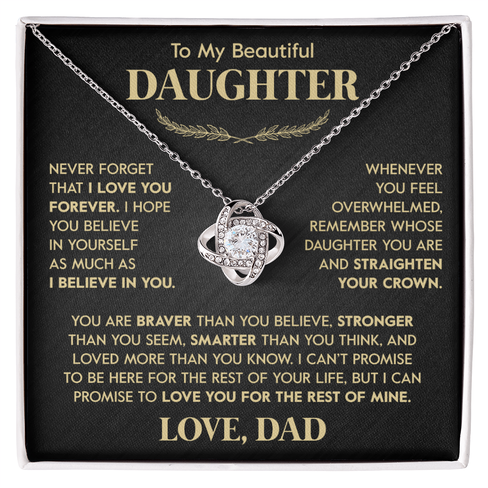 Beautiful Gift for Daughter From Dad "Never Forget That I Love You" Necklace