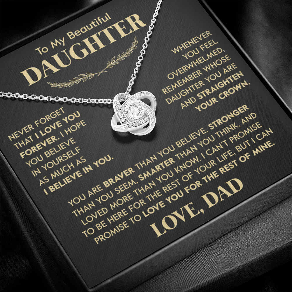 Beautiful Gift for Daughter From Dad "Never Forget That I Love You" Necklace
