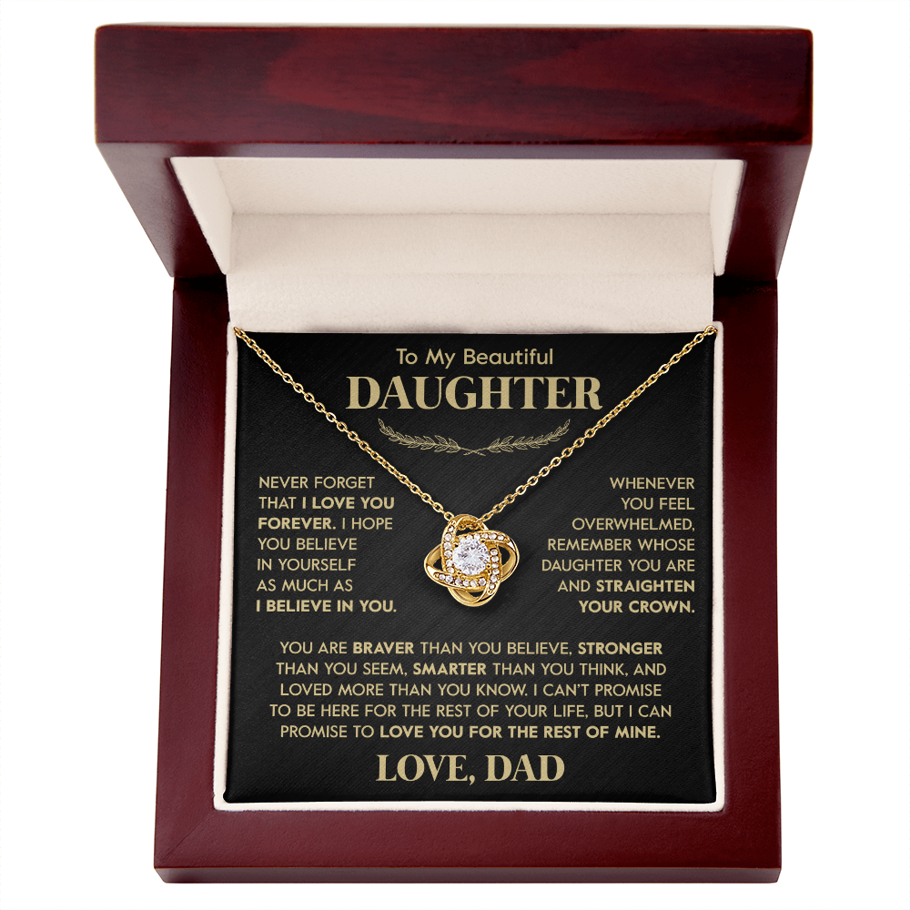 Beautiful Gift for Daughter From Dad "Never Forget That I Love You" Necklace