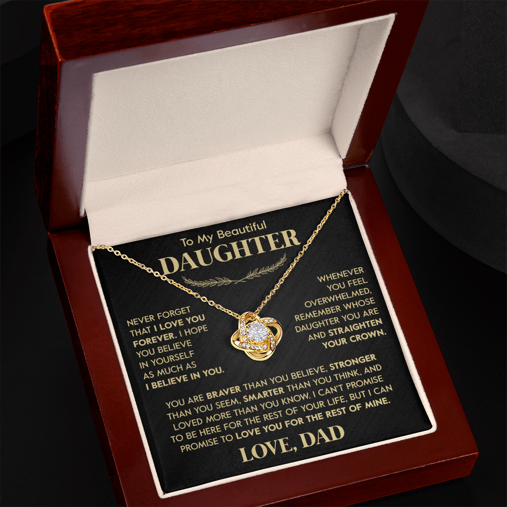 Beautiful Gift for Daughter From Dad "Never Forget That I Love You" Necklace