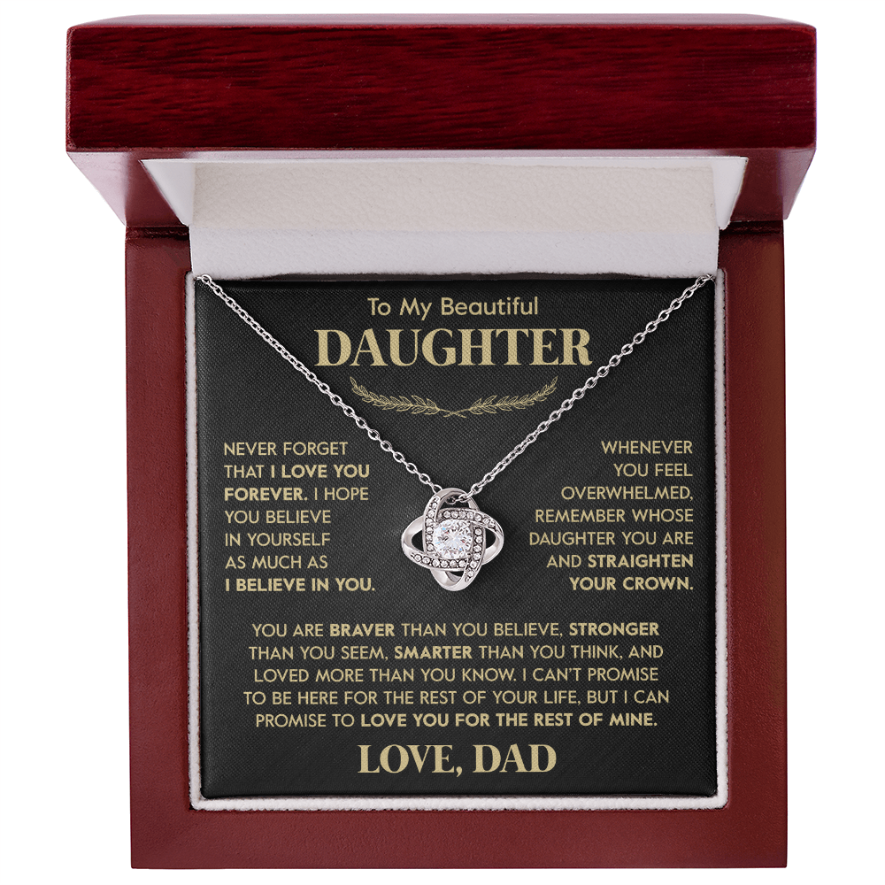 Beautiful Gift for Daughter From Dad "Never Forget That I Love You" Necklace