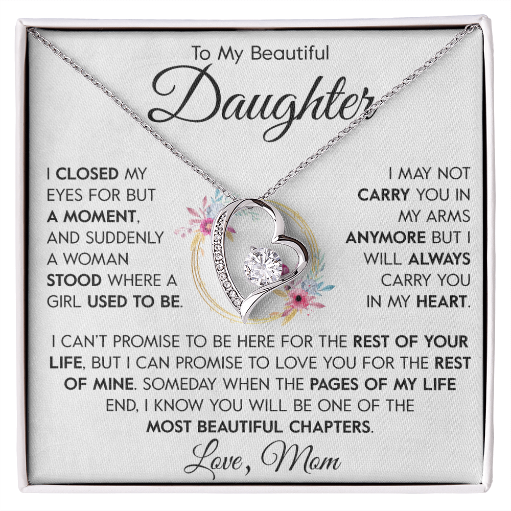 To My Beautiful Daughter from Mom "In My Heart" Necklace