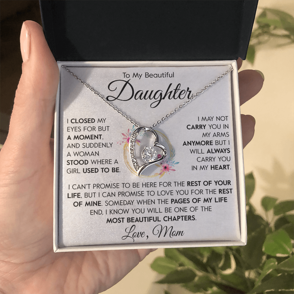 To My Beautiful Daughter from Mom "In My Heart" Necklace