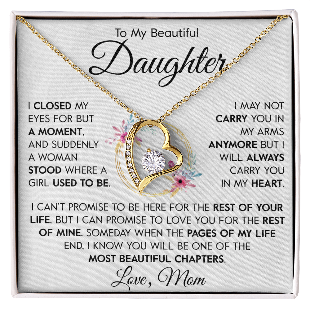 To My Beautiful Daughter from Mom "In My Heart" Necklace