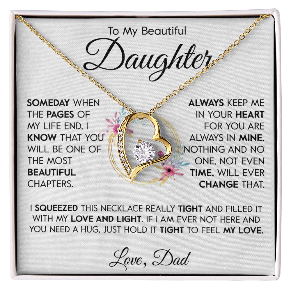 To My Beautiful Daughter from Dad "Most Beautiful Chapter" Necklace