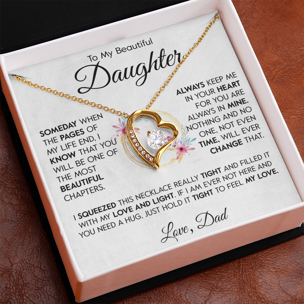 To My Beautiful Daughter from Dad "Most Beautiful Chapter" Necklace