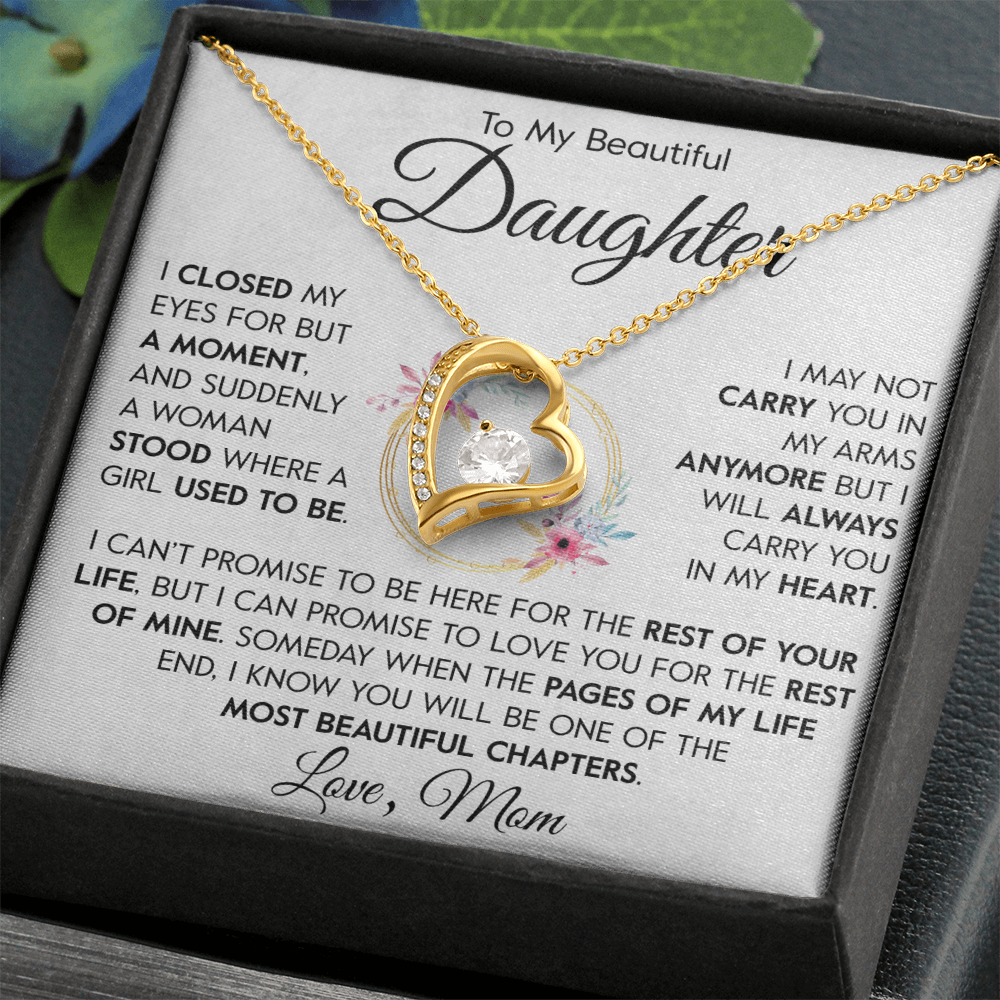 To My Beautiful Daughter from Mom "In My Heart" Necklace