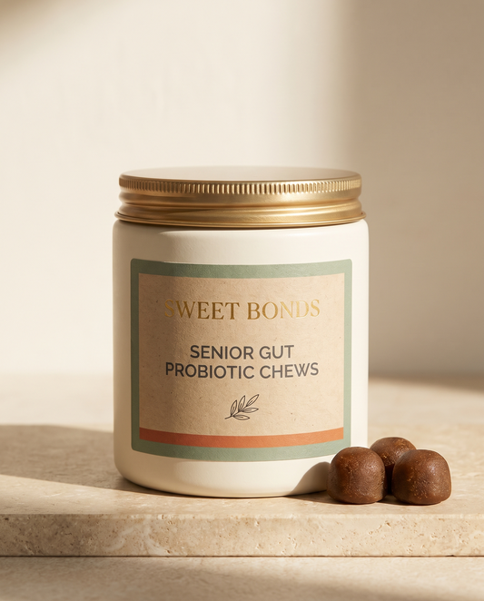 Sweet Bonds Senior Gut Probiotic Chews jar