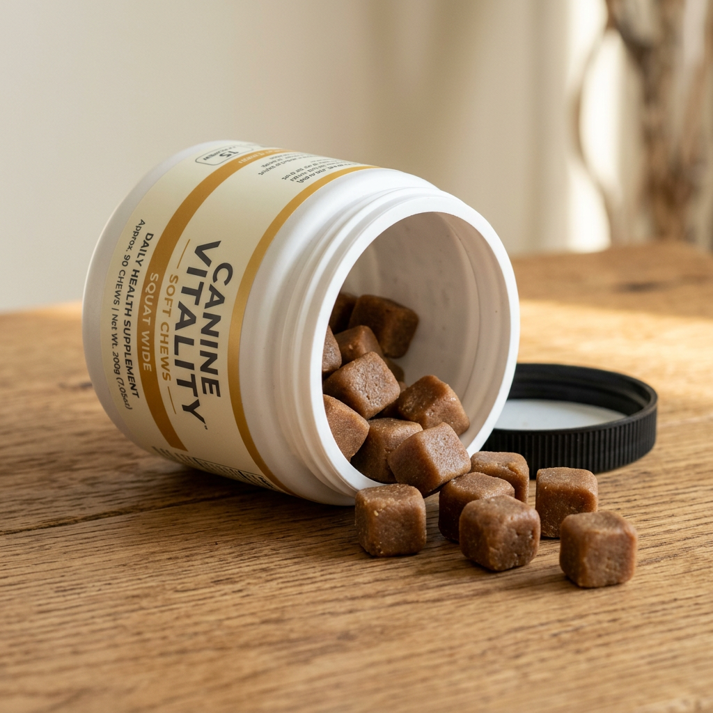 Soft chews, about the size of a sugar cube