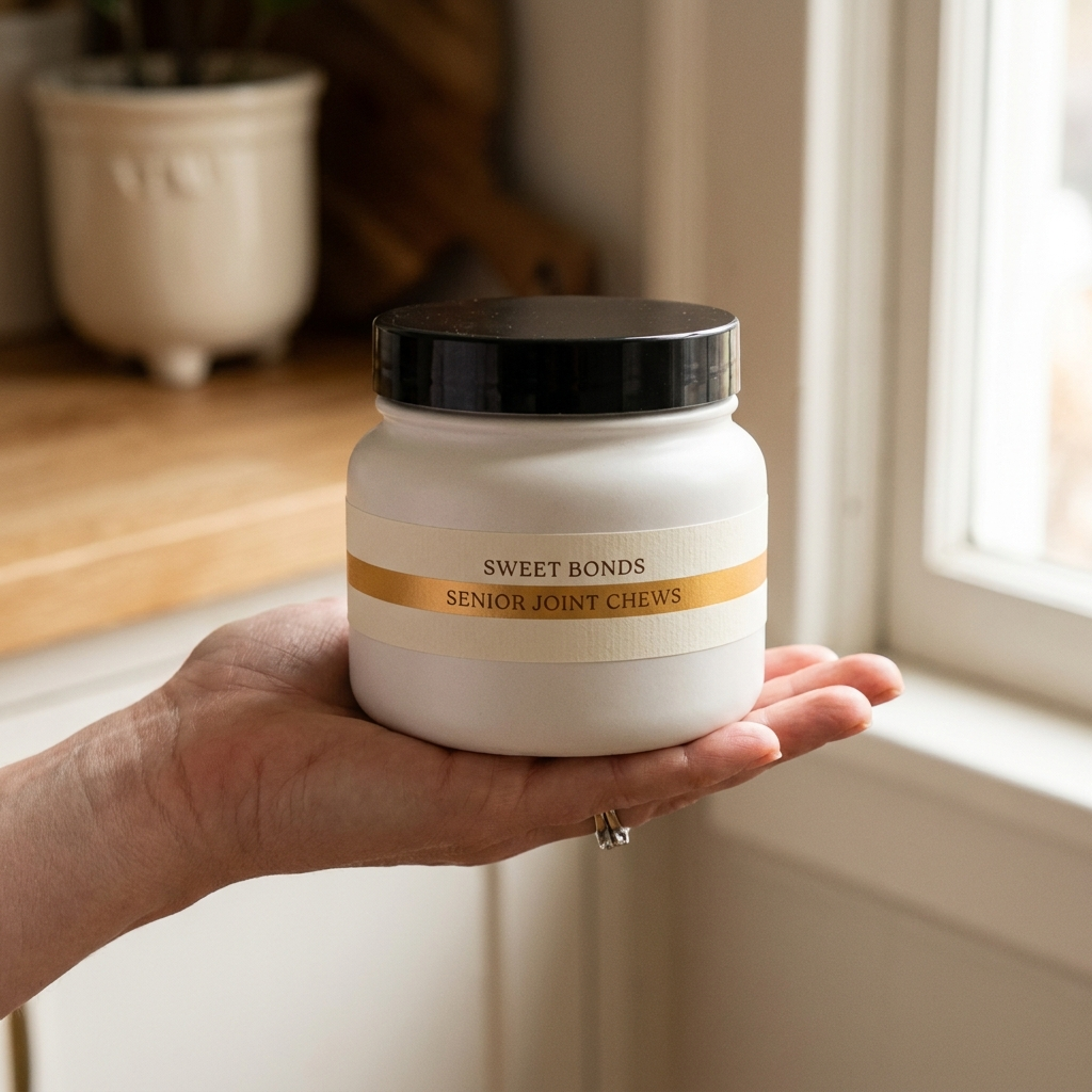 Jar held in hand for true scale