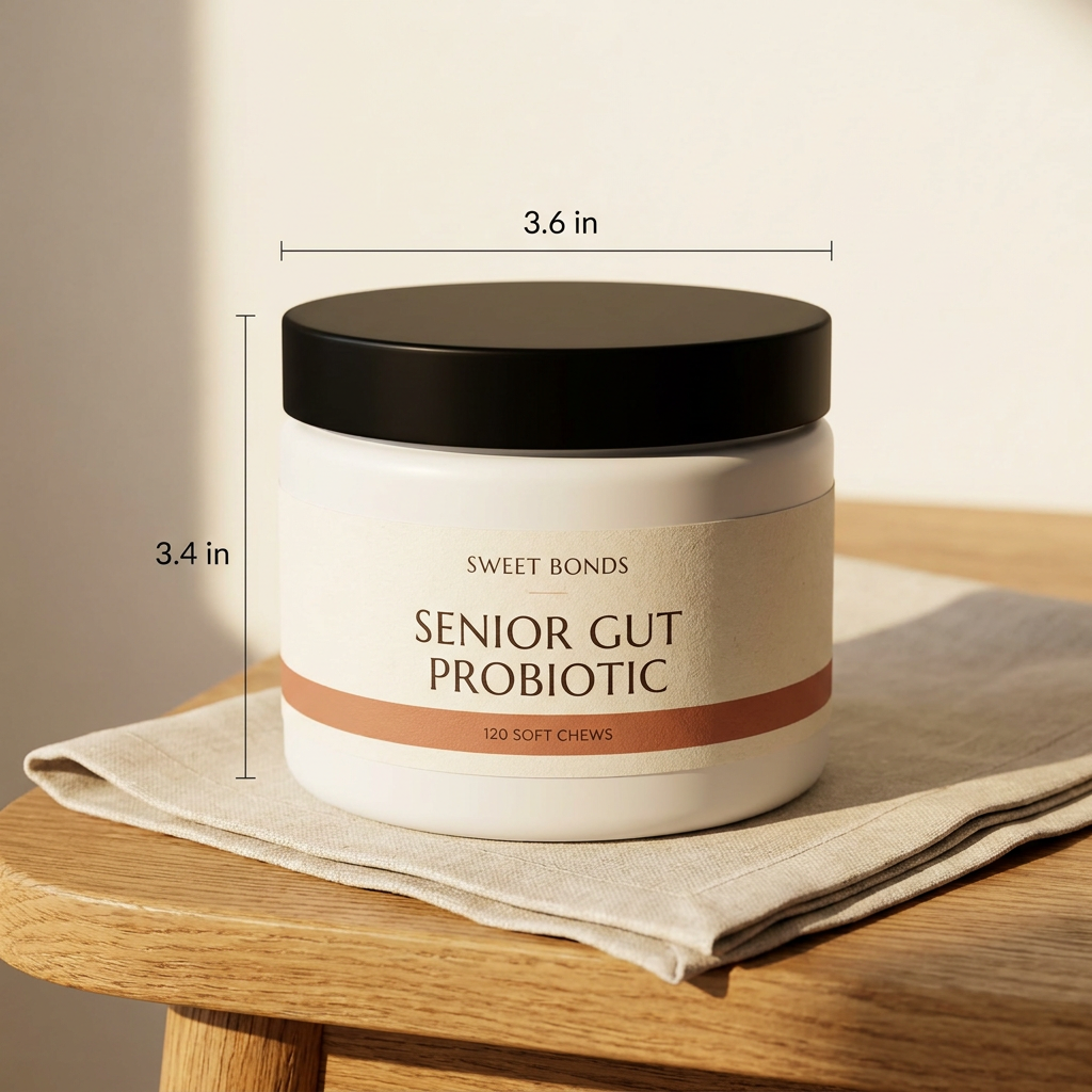 Sweet Bonds Senior Gut Probiotic Chews jar